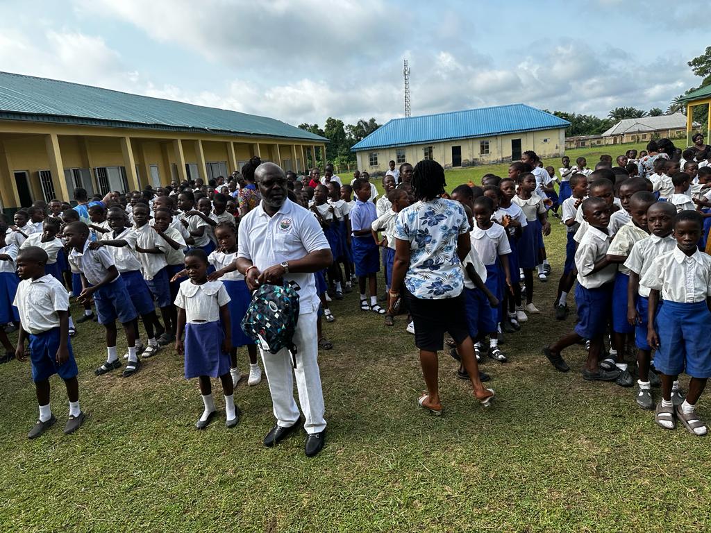 Our President, Mr. Williams Ejuwa, with students